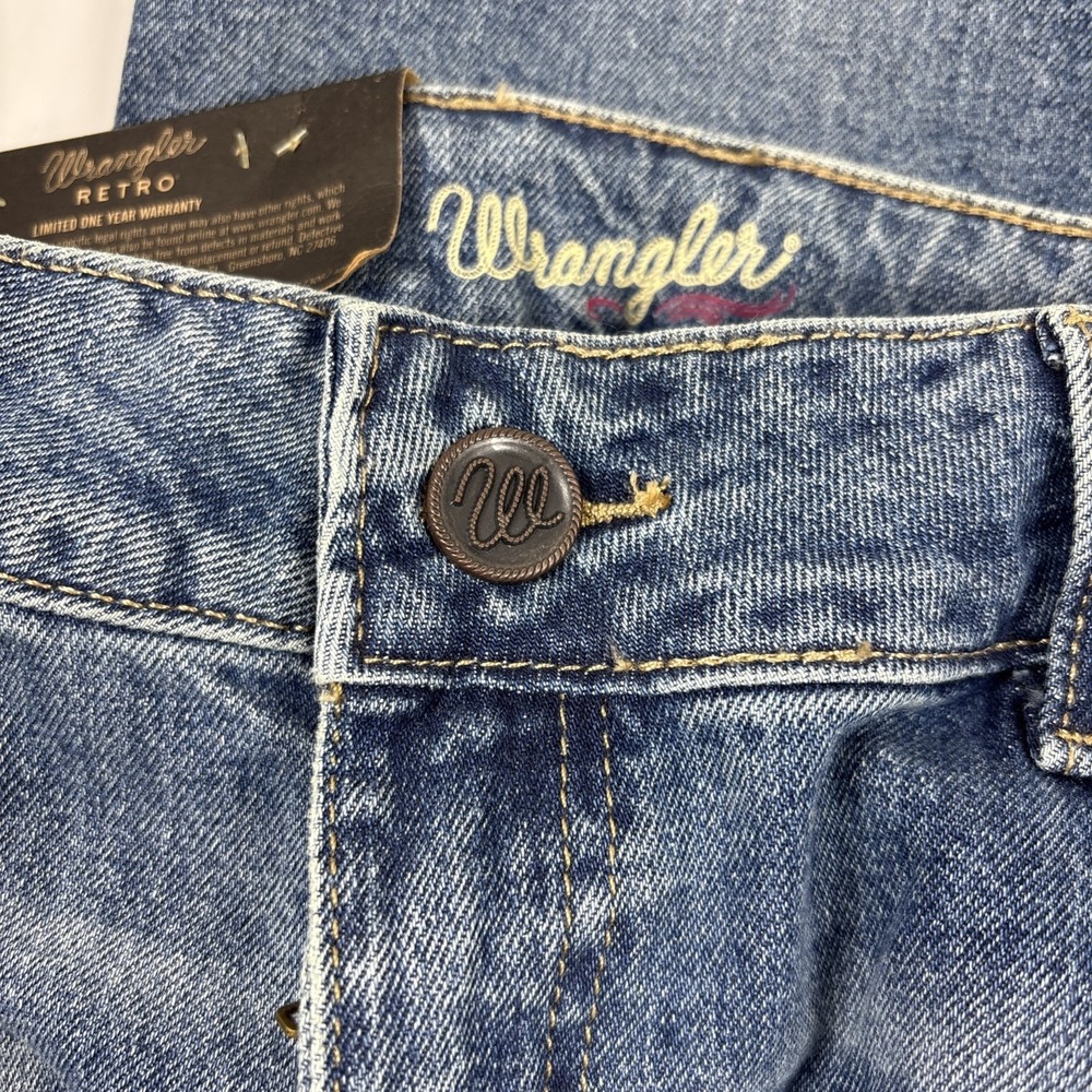 Wrangler Womens 11x34 Retro Boot Cut Jeans Dark Wash Blue Stretch Rodeo Concert - Picture 3 of 15